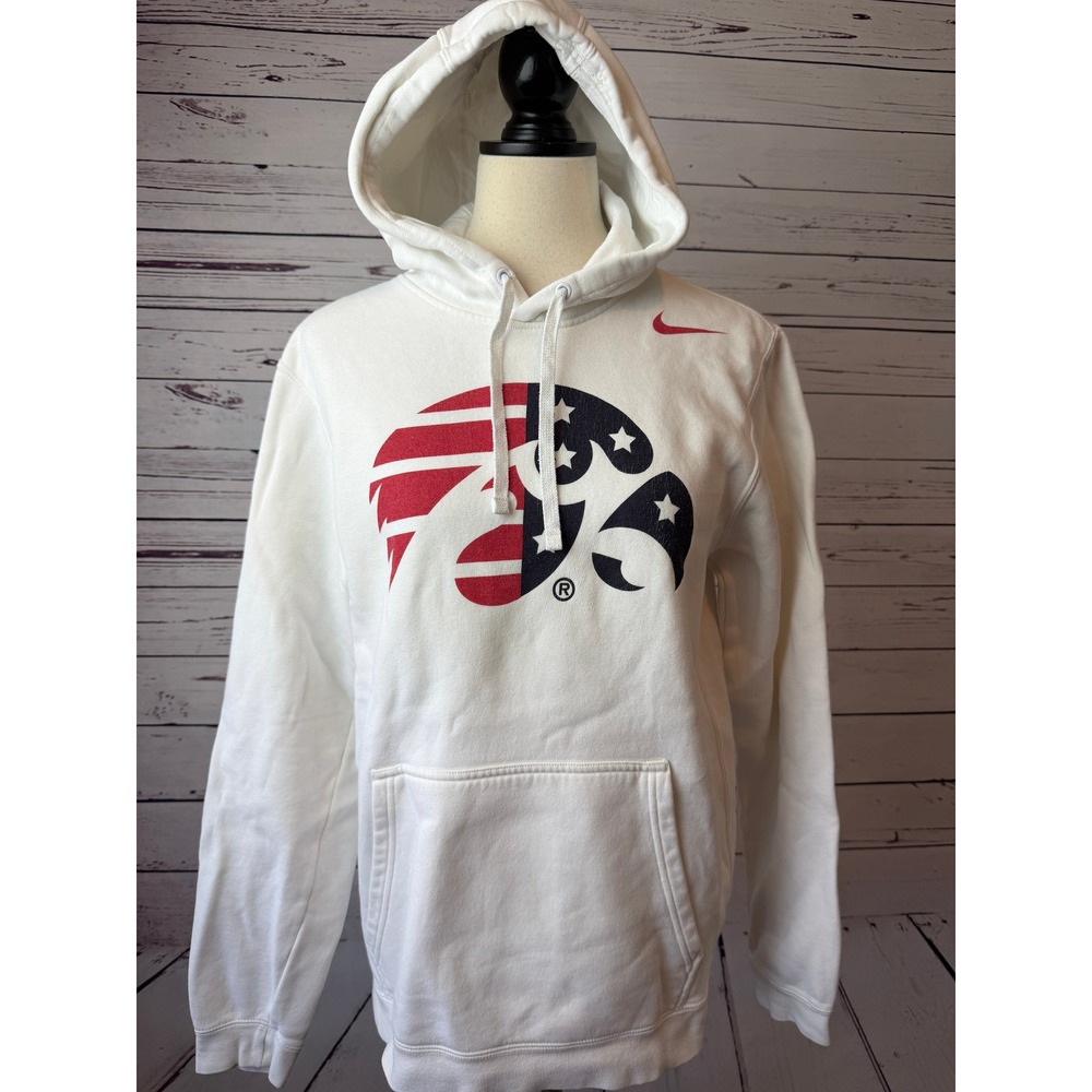 Nike Iowa Hawkeyes Hoodie Sweatshirt Small American Flag Club Fleece Mens USA